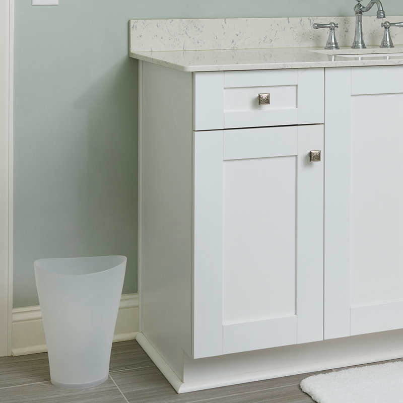 Clear Plastic 9-Quart Bathroom Vanity Trash Can
