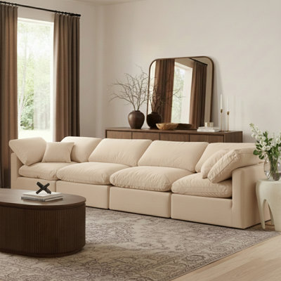 Musheerah 140'' Velvet Sofa