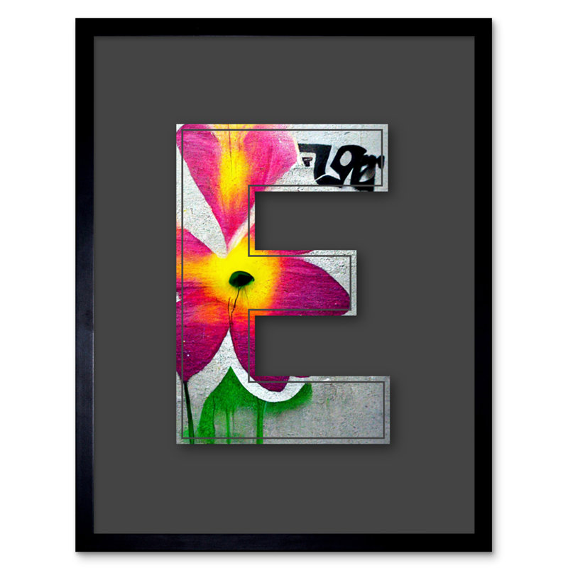Letter E Abstract Flower - Single Picture Frame Print