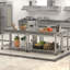 Table en acier inoxydable avec table de préparation d'armoire pour comptoir en acier de cuisine commerciale