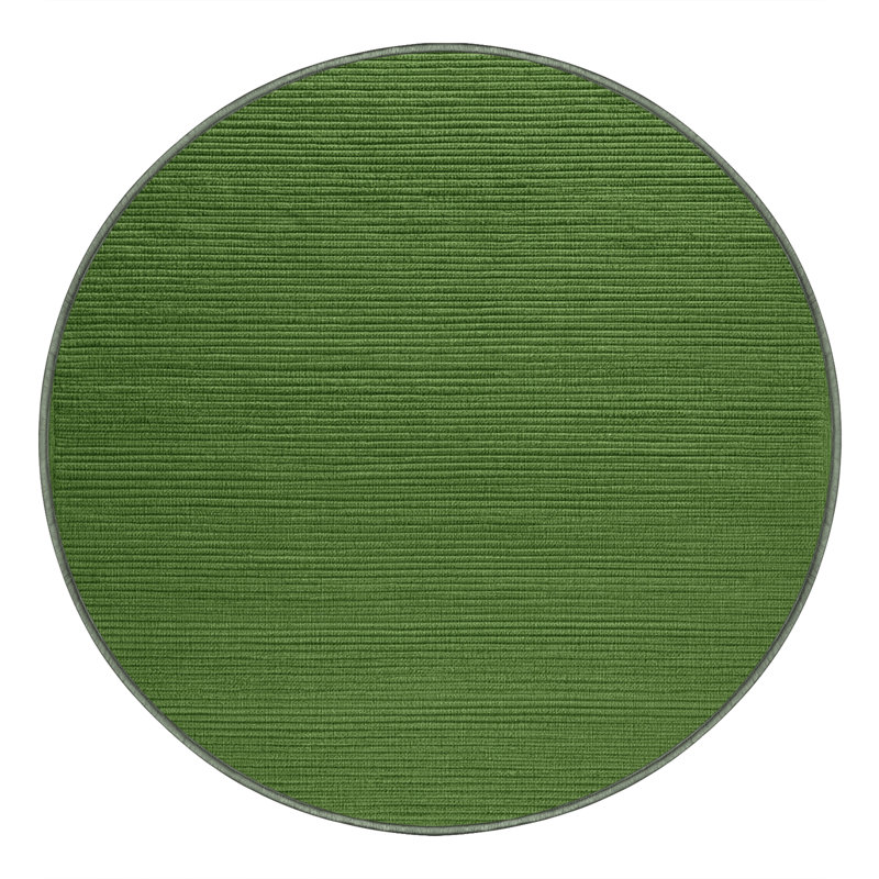 Tapis vert uni lavable à la machine, Rond 3 pi