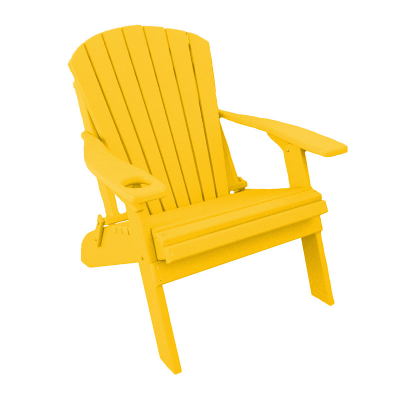 Foldable Outdoor Adirondack Chair, Lemon Yellow