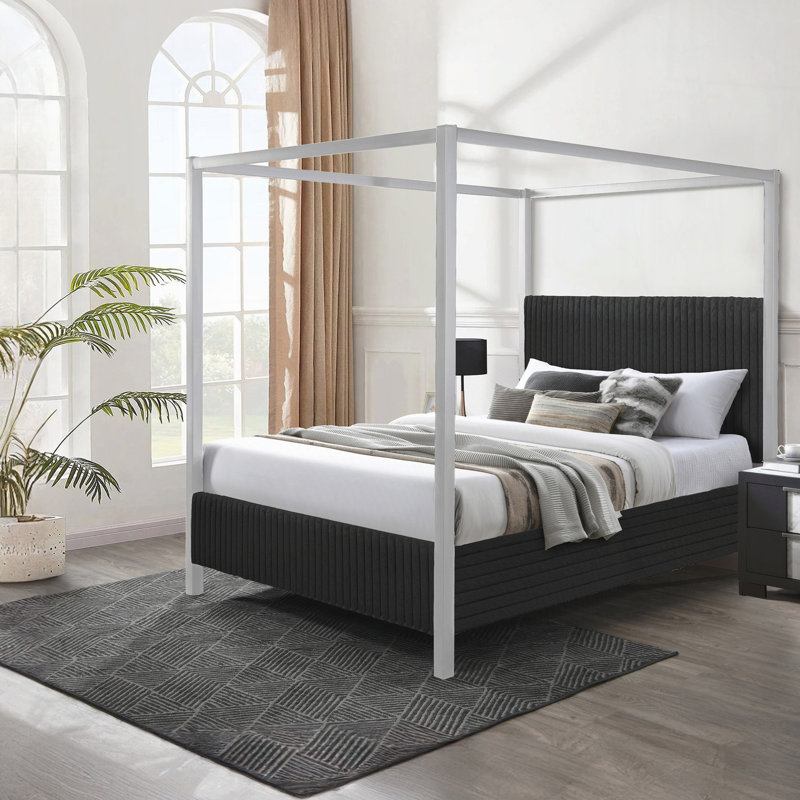 Tête de lit tapissier Modern, Gris clair, Grand lit