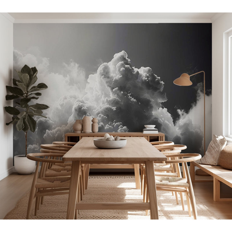 Surface Background Wallpaper Wall Mural - Dark Sunny Clouds, 68" L x 98" W