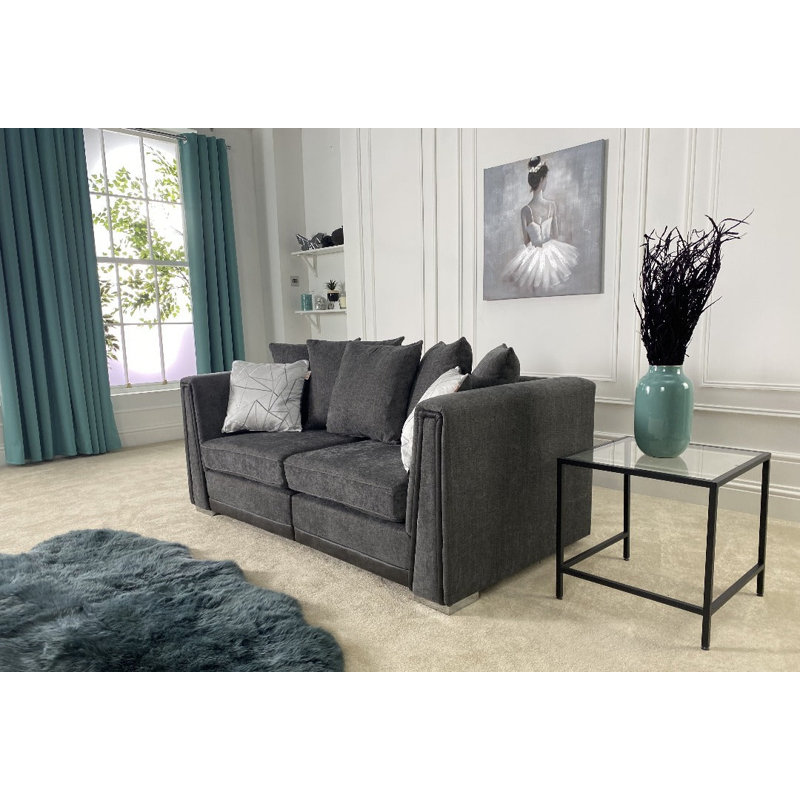 Edinburgh 2 Seater Chenille Sofa, Dark Grey
