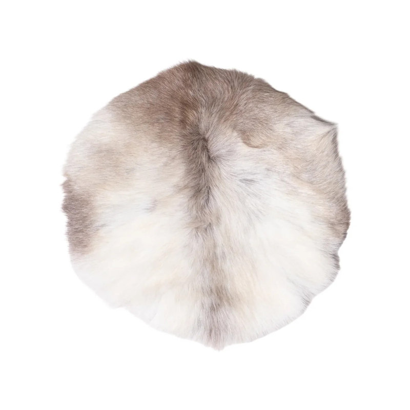 Square Reindeer Hide Chair Pad, Round 37x37x4cm