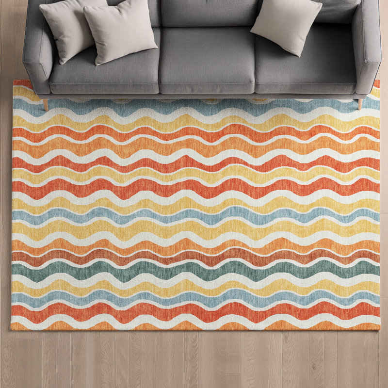 Tapis de qualité supérieure lavable à la machine Mayfield AMF2342, Corail, 5 pi x 7 pi 6 po
