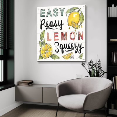 «Lemonade Stand 2» par Anne Tavoletti, art mural en verre acrylique, 36 po x 36 po