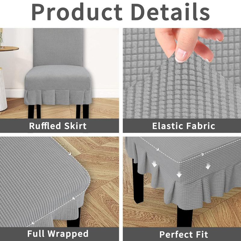 Housse extensible pour chaise de salle à manger avec housse pour chaise de salle à manger Banquet, Gris clair