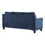 Cuir chenille bleu marine à 3 places - Structure intérieure en bois, revêtement d'aspect, coussins de dossier et de siège serrés pour une apparence élégante, durabilité de fabrication à ressorts ensachés, densité de mousse D25 confortable