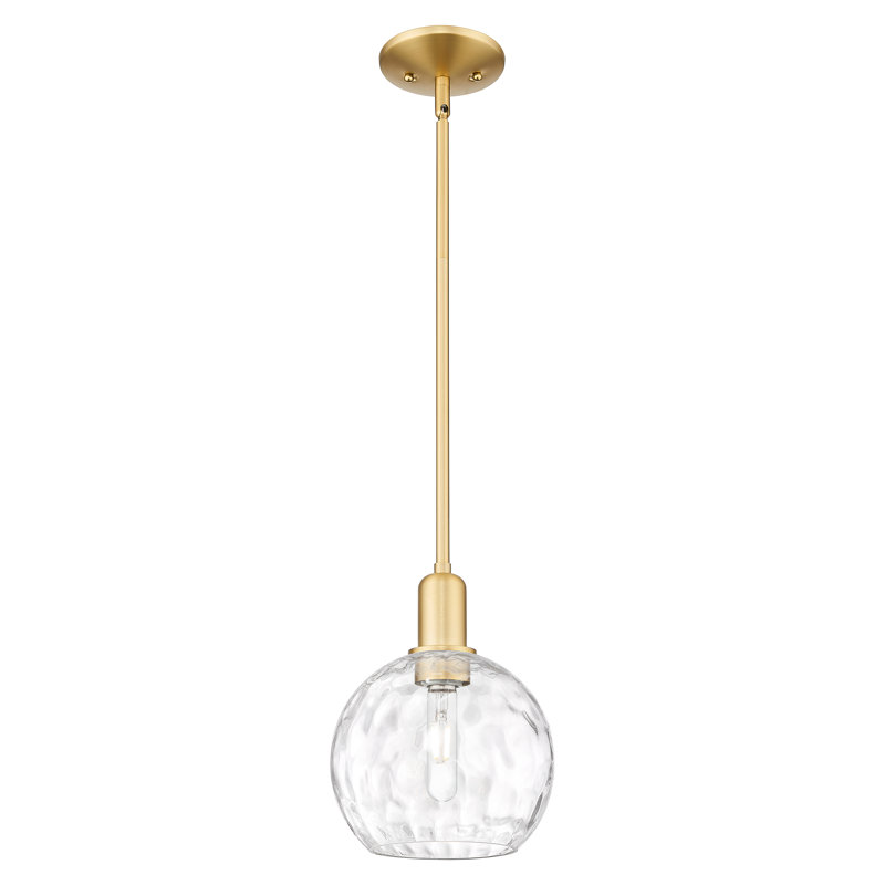 Mini-luminaire suspendu 1 lumière Arcadia - Sevier, Or satiné, H 7 po x l 8 po x P 8 po