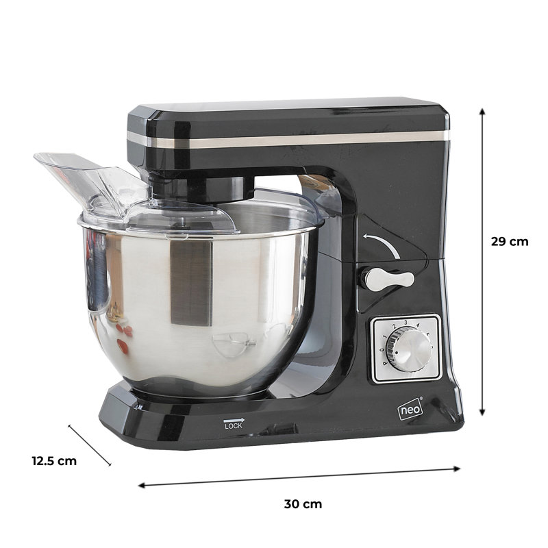 Symple Stuff 6 Speed 5L Splash Guard Stand Mixer, Cream