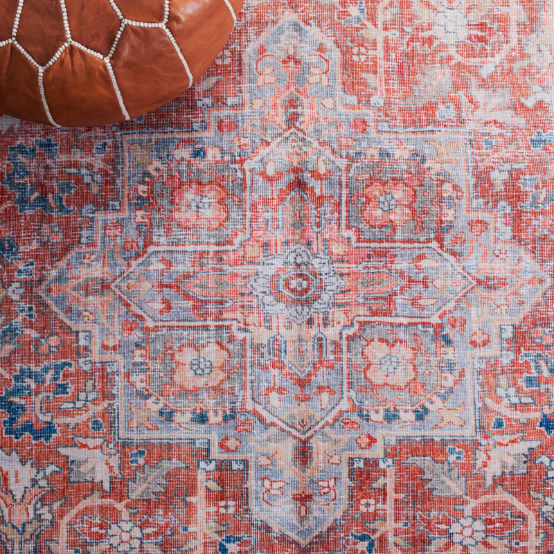 Tapis oriental rouille / bleu marine, Rectangle 3 pi x 5 pi