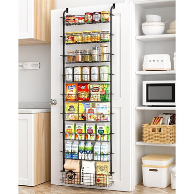 Over The Door Pantry Organizer Spice Rack: 9-Tier Metal Pantry Door Organizer - Pantry Organizers And Storage - Over The Door Organizer Back Of Door S