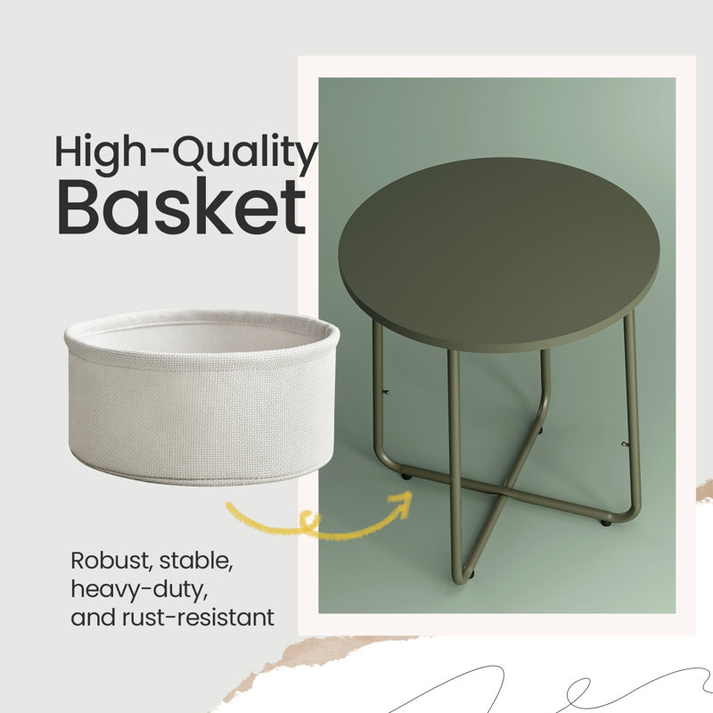 Table de bout, Vert forêt / blanc crème