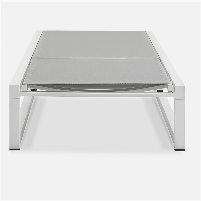 Chaise longue d'extérieur réglable à 5 niveaux 2 pièces, structure en aluminium durable et filet en textilène, parfaite pour le patio / la piscine