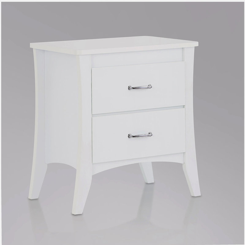 White 2-Drawer Nightstand