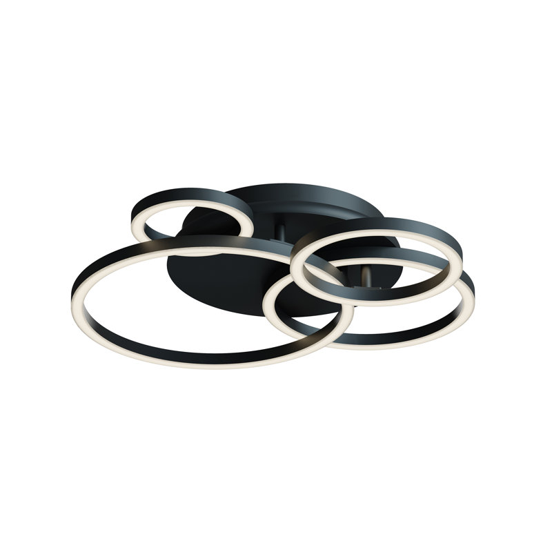 Plafonnier semi-encastré à DEL Orbit - 120 V - - 5 CCT, Noir, H 4 po x l 18 po x P 18 po