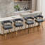 Chaise d'appoint décorative rembourrée en molleton gris avec pieds en métal doré pour le salon, la réception ou le bureau | Idée de cadeau
