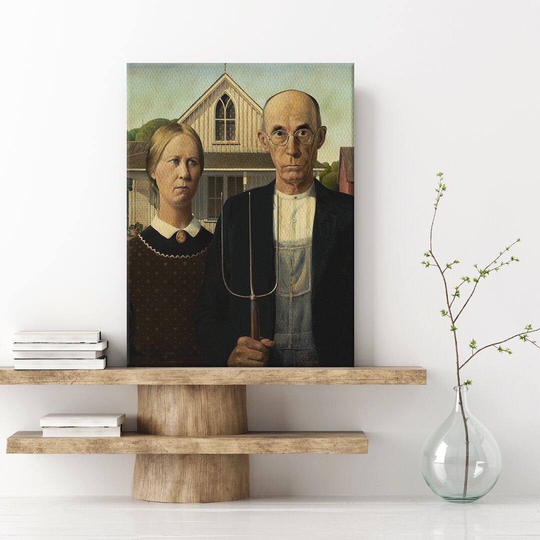 Leinwandbild American Gothic von Grant Wood