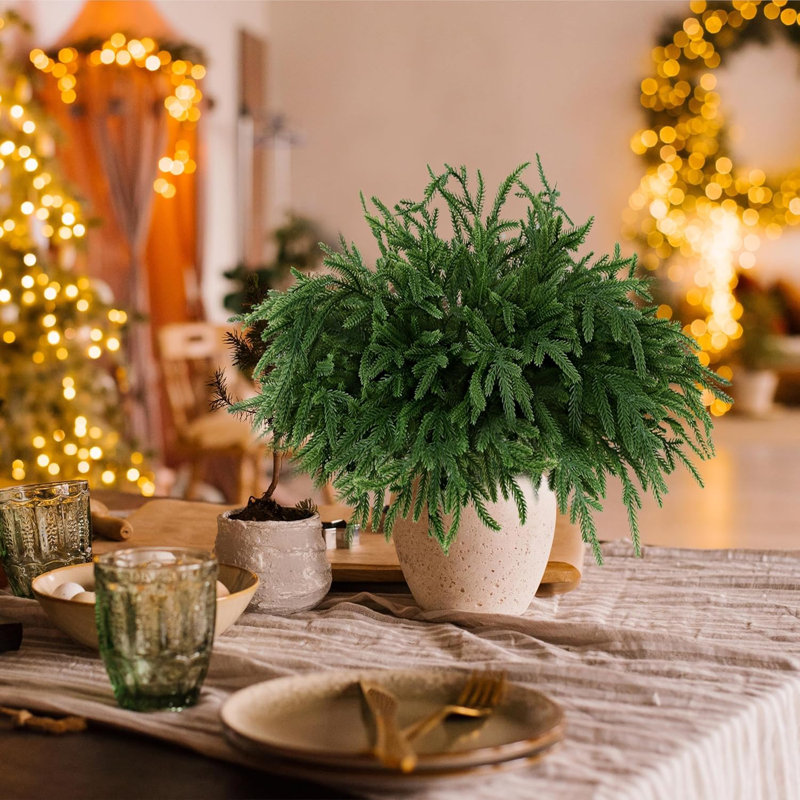 12pcs Artificial Norfolk Pine Branches