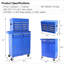 Coffre à outils roulant à 5 tiroirs, armoire de rangement pour outils de grande capacité avec roues verrouillables, tablette réglable et doublure antidérapante, organisateur de boîte à outils amovible, armoire à outils roulante