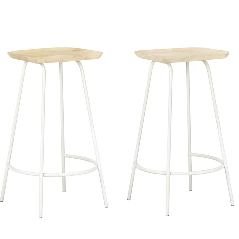Kandra Counter Stool with Metal Frame, White