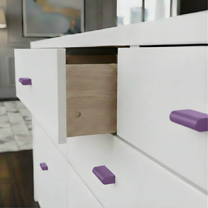 Armoire et bouton de tiroir rectangulaire en aluminium ROUS, Mid-Century, royal (mauve), Royal (mauve)