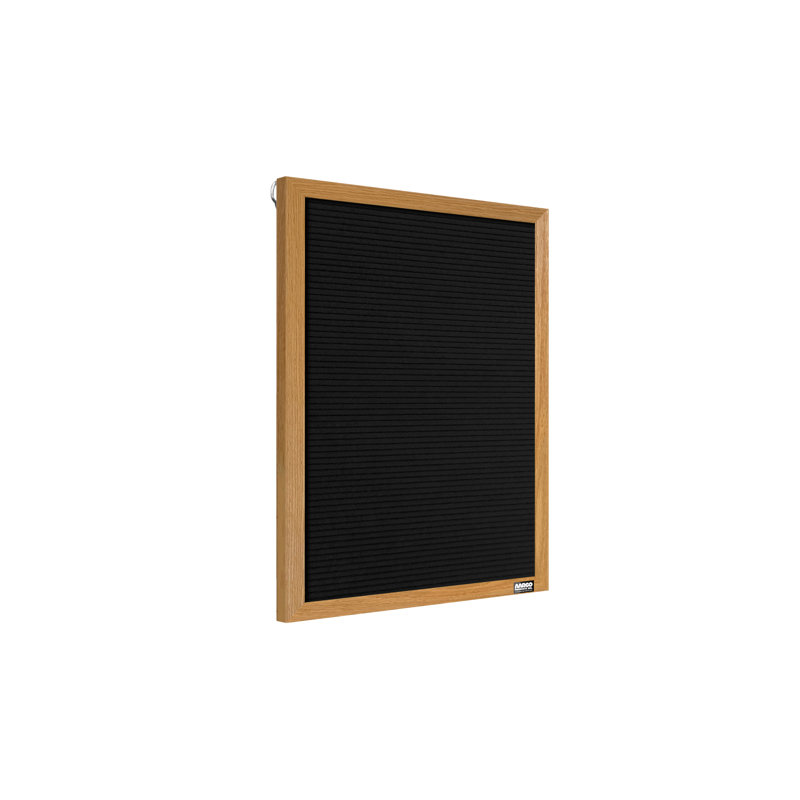 Framed Wall Mounted Letter Board, 18" H x 12" W, Oak