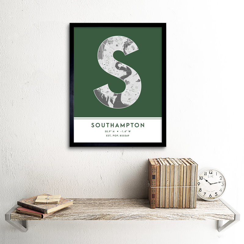 Southampton England United Kingdom City Map - Single Picture Frame Typography