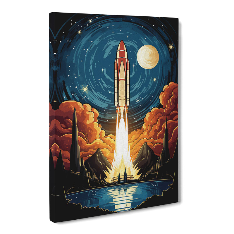 Rocket Nouveau - Wrapped Canvas, 50cm H x 35cm W x 3cm D