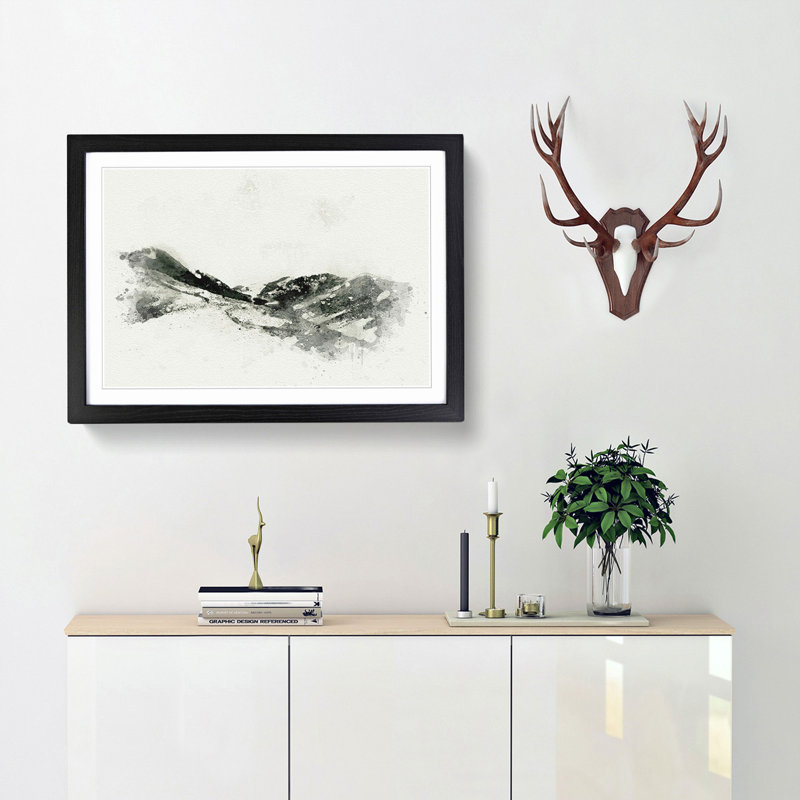Path Through the Lake District in Abstract - Picture Frame Graphic Art Print, 48cm H x 65cm W x 2cm D, Black Framed