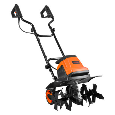 Corded Electric Tiller, 18 Inch Tilling Width Garden Rototiller, 15-Amp Motor Heavy-Duty Tilling Machine, Cultivator with Steel Tines and Foldable Handle, for Lawn, Yard, and Gardening Care