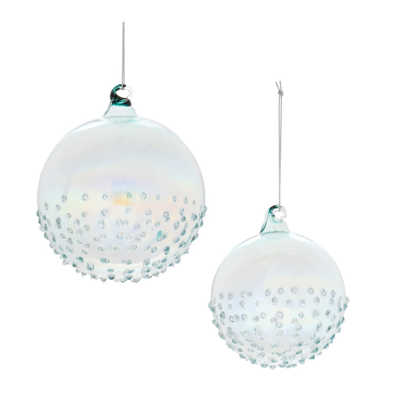 Ornement boule de verre irisé