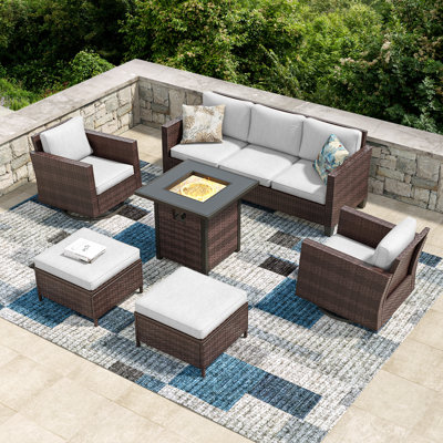 Bentzen 6 Piece Patio Conversation Set with 28
