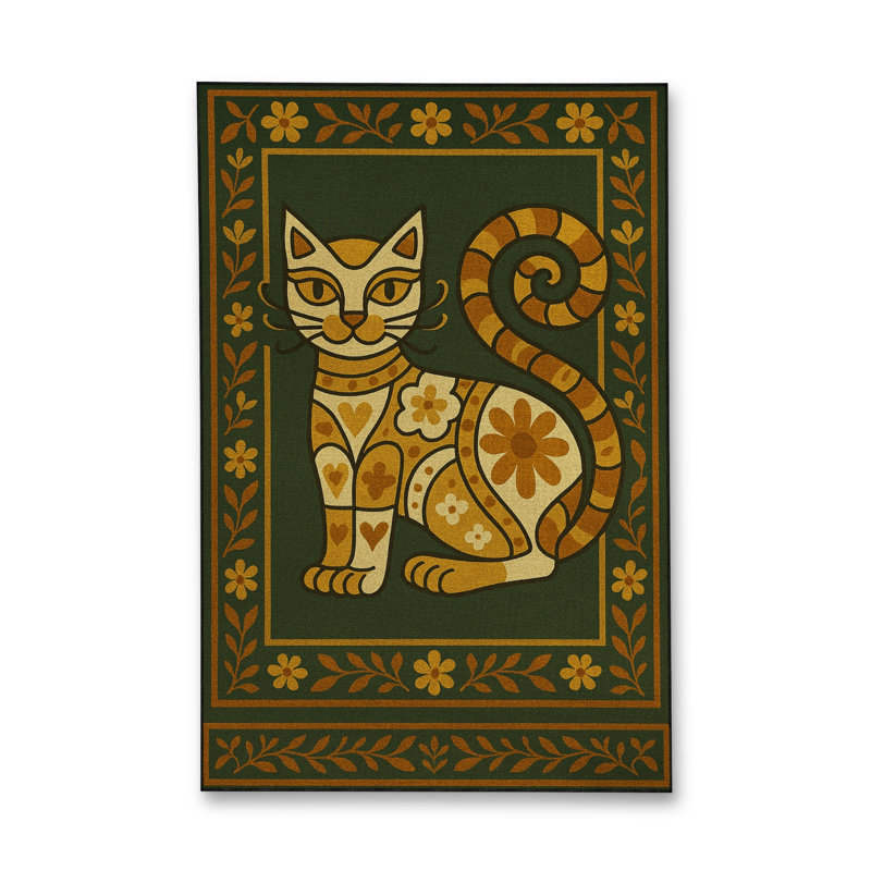 Tapis vert lavable Mosso, 4'11" x 9'10"