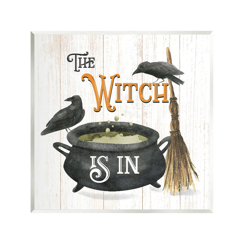 «Witch Cauldron And Crows» par Deane Beesley sur, Bois sans cadre, H 12 po x l 12 po x P 0,5 po