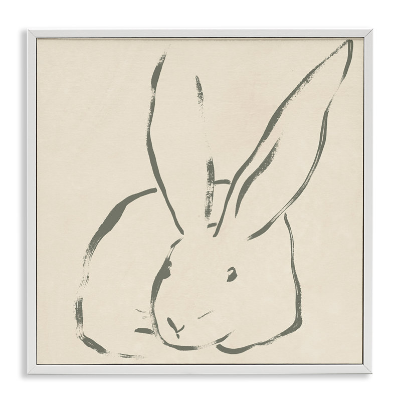«Minimal Bunny Outline», estampe numérique par June Erica Vess, Estampe numérique encadrée blanc bord de mer