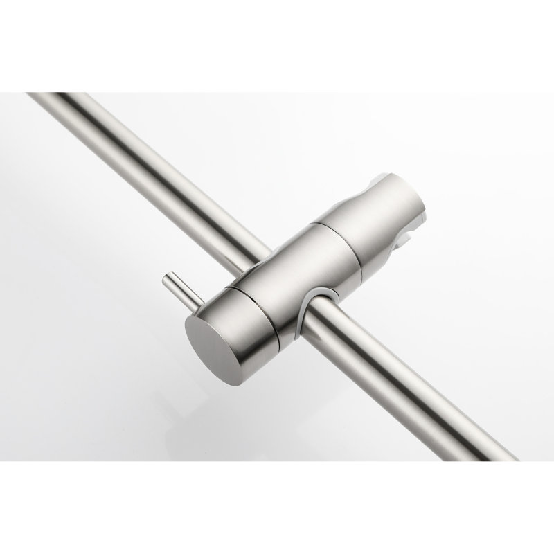 59 - Inch Hose Handheld Shower With 28 Height Adjustable Slide Bar, Stainless Steel Build, Functional Spray Patterns For Comfort Bar And Hose, Function, Brushed Nickel Steel, Modes A Relaxed