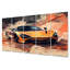 «Orange Exotic Car On Offroad I - Muscle Car», ensemble de décorations murales en métal