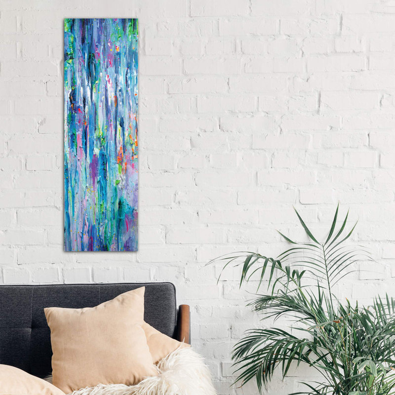 Silver Rain by Tanya Shatseva - Wrapped Canvas Panoramic Painting, 121.92 cm H x 40.64 cm W x 3.175 cm D
