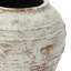 Vase rond rustique en céramique blanc cassé vieilli de 30 cm de hauteur