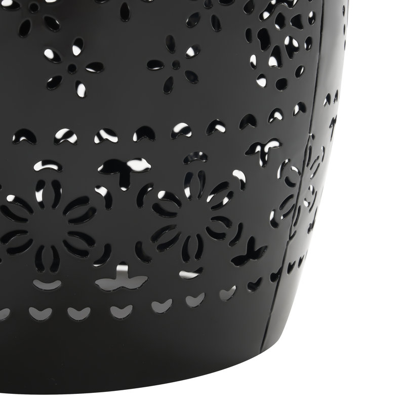 Table d'appoint en mosaïque, cadre en fer noir, motif bohème, 12,25 po x 18,25 po, pour un décor intérieur extérieur