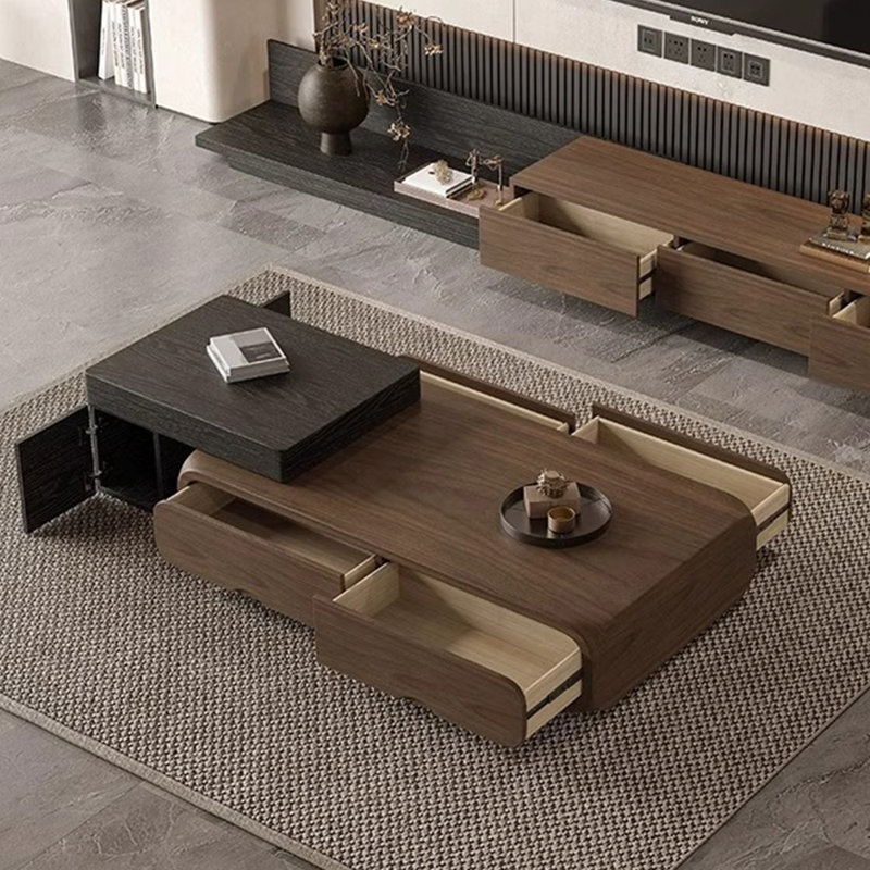 Table à thé moderne simple en bois massif, H 27,5 po x L 43,3 po x l 19,6 po