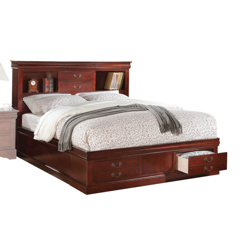 Louis Philippe III Bookcase Bed, Queen, Gray