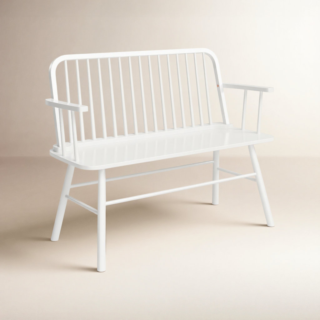 Sireen 47" Solid Wood Bench, White