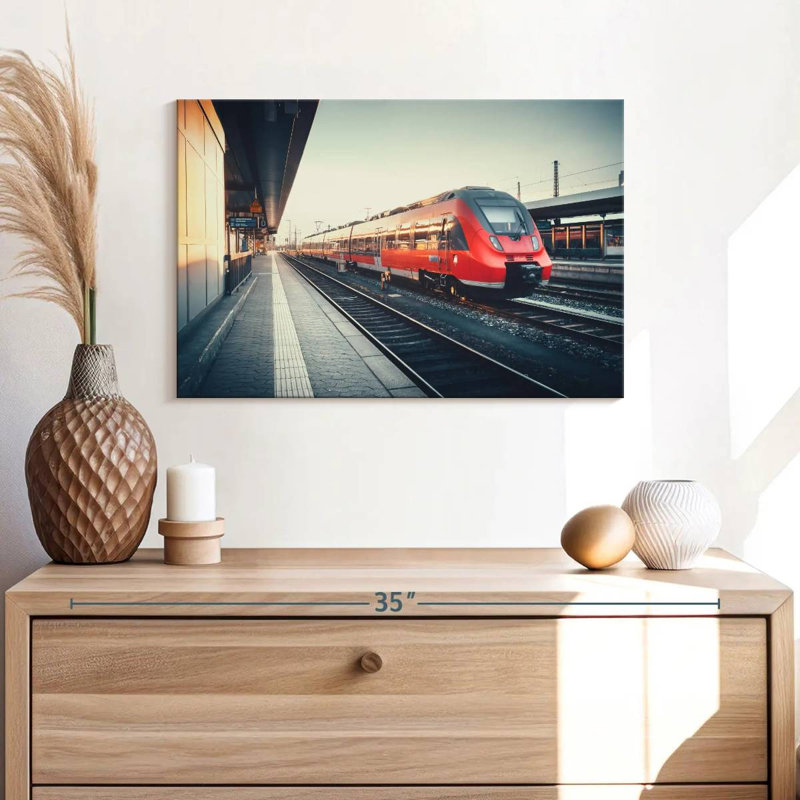 Mehar Red Train, 16" H x 24" W