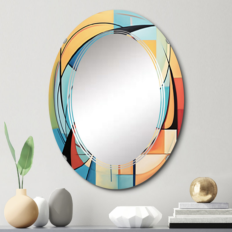 Borovany - Miroir mural Mid-Century ovale, 30 po x 20 po