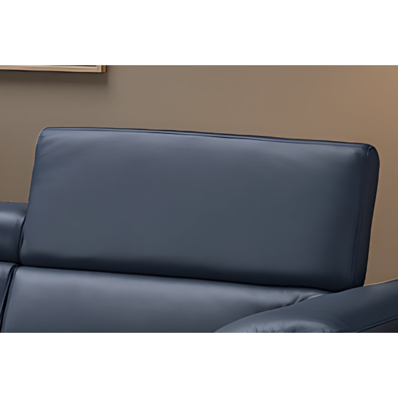 Canapé modulaire rembourré 2 pièces Marielys, Cuir bleu
