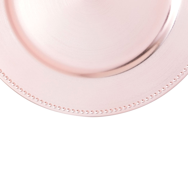 Assiette de service en plastique de 13 pouces (paquet de 6) Danais, Rosé